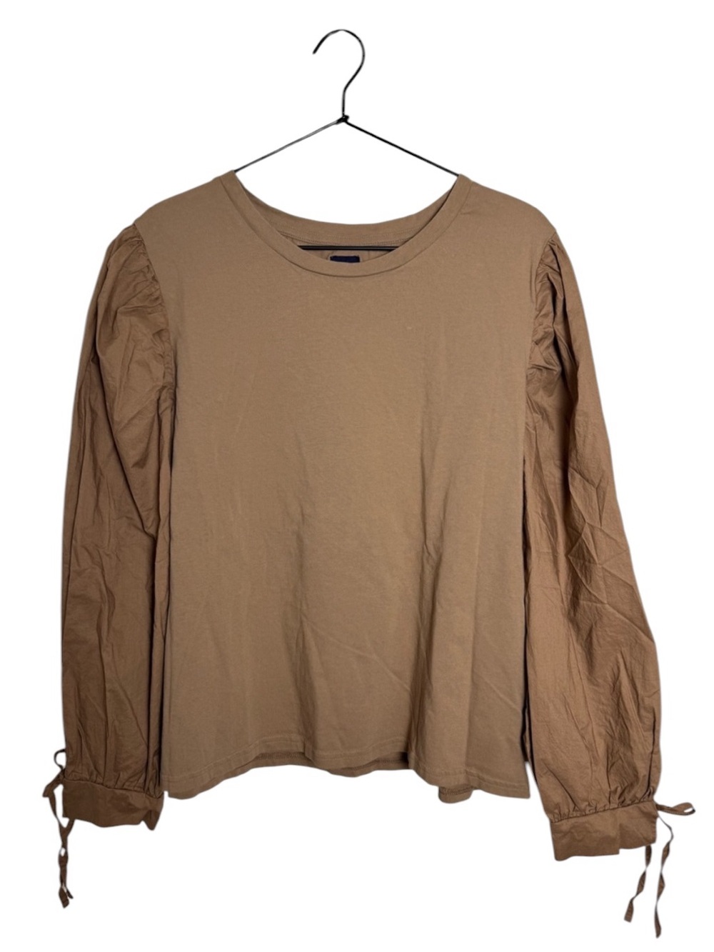 GAP Brown Balloon Sleeves Ribbon Cuff Long Sleeve